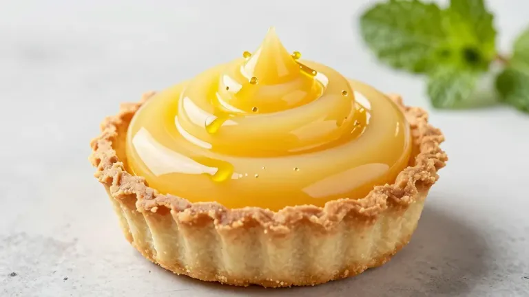 Lemon Custard Tart with Zest Garnish in Fluted Pastry Shell | PixuVault